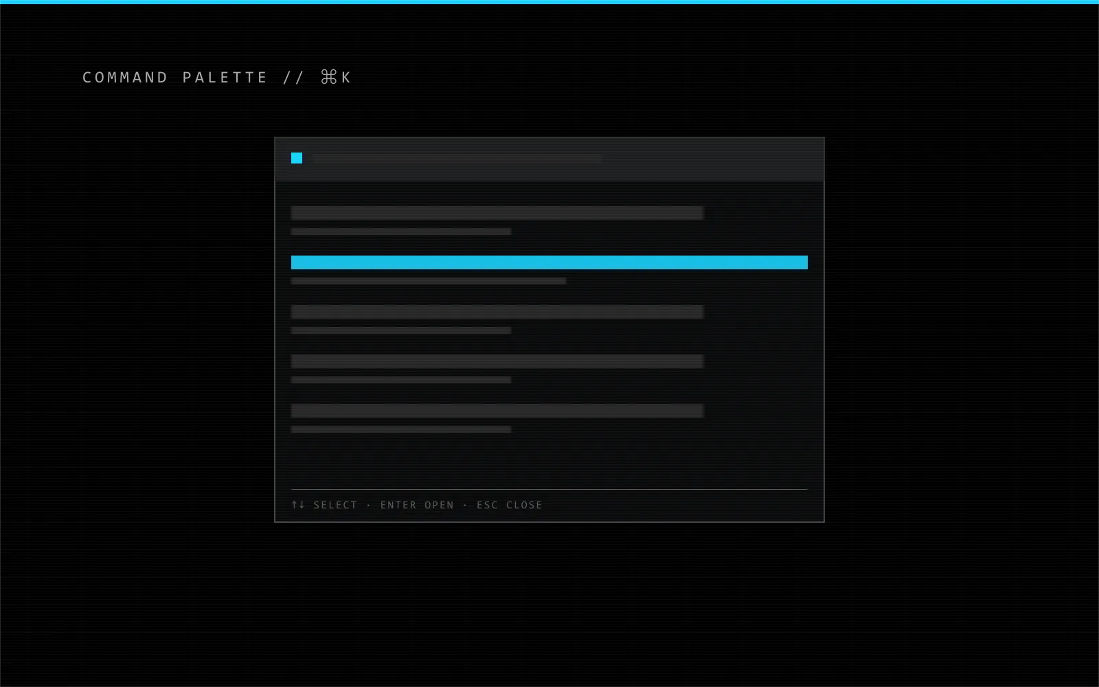 命令面板实验 COMMAND PALETTE